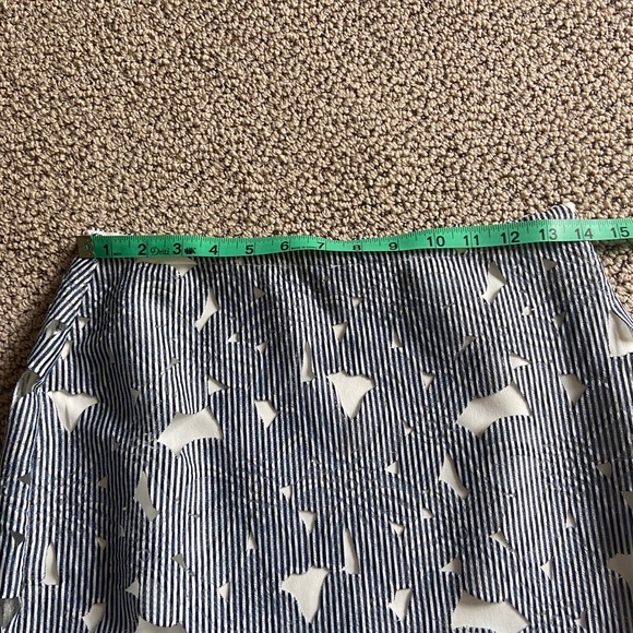 J.O.A navy white laser cut skirt - Picture 6 of 6